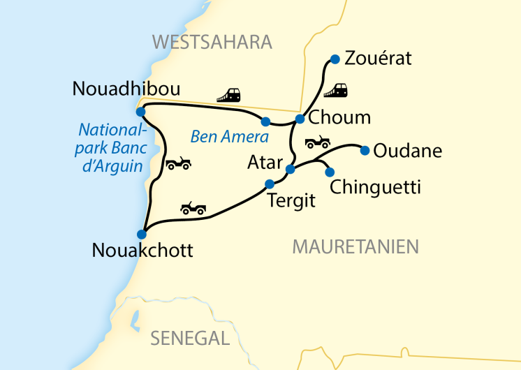 Karte Sonderzug Train du Desert Mauretanien 2921_2025